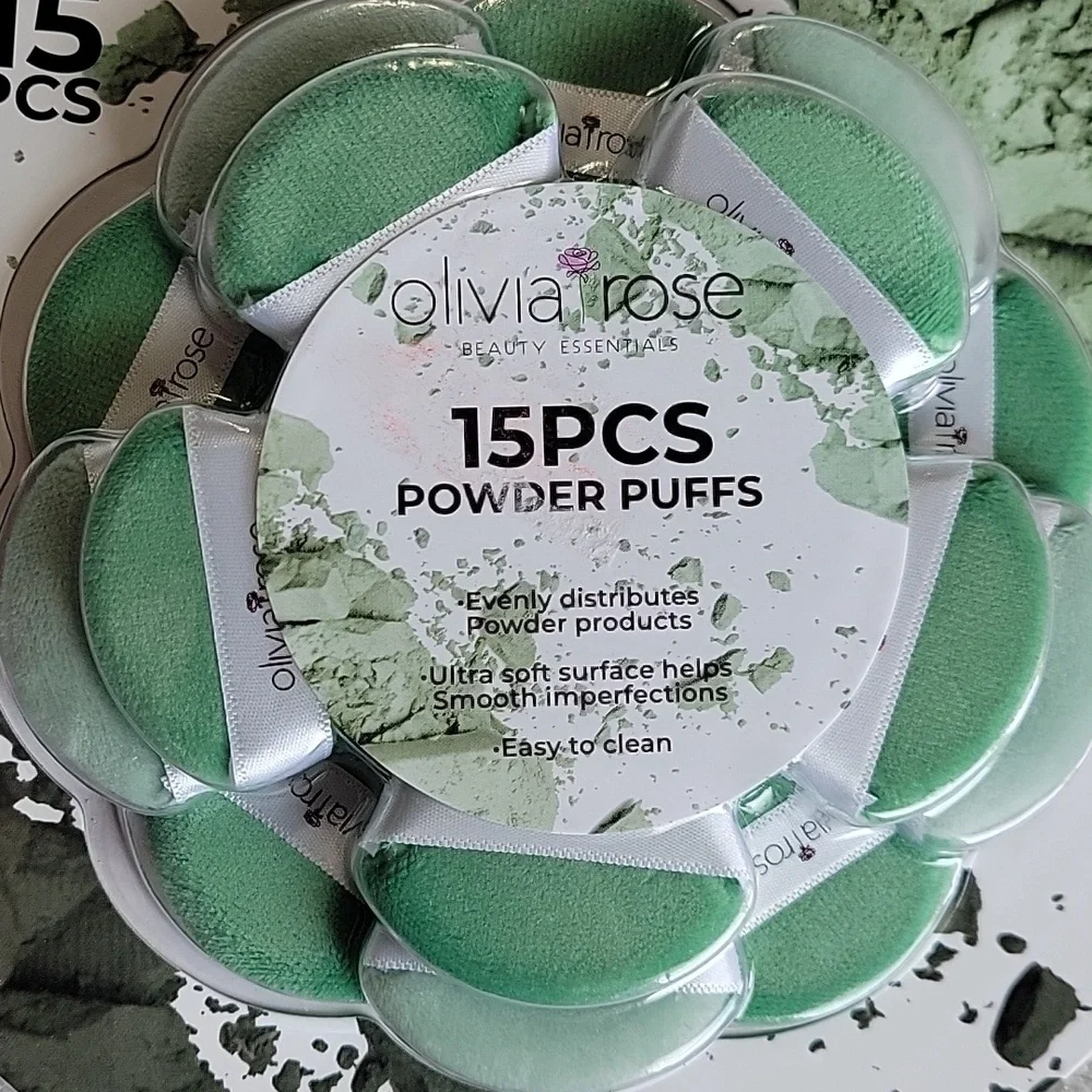 Olivia Rose Green Powder Puffs Set 15pcs